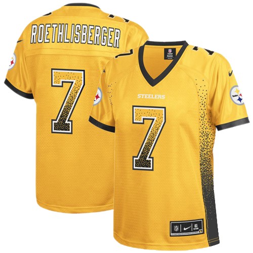 Women's Elite Ben Roethlisberger Nike Jersey Gold - #7 Drift Fashion NFL Pittsburgh Steelers